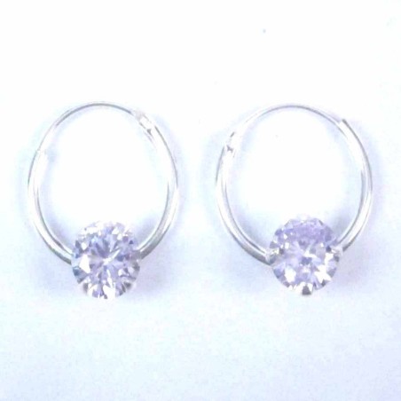 Ea Hoop 1.2x12mm. with C.Z. rd 5mm. L.Shapp. Color