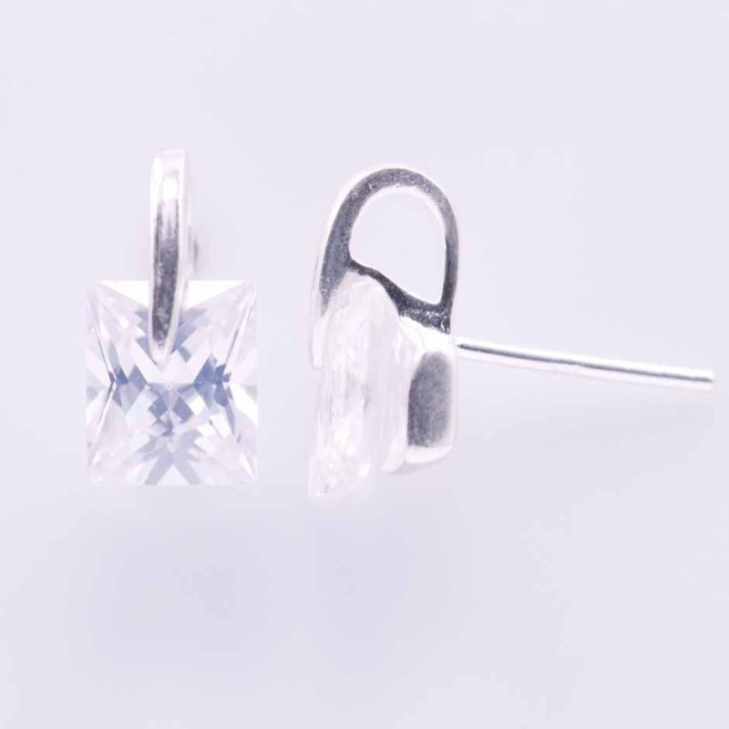 Earring Circonia C.Z. Square