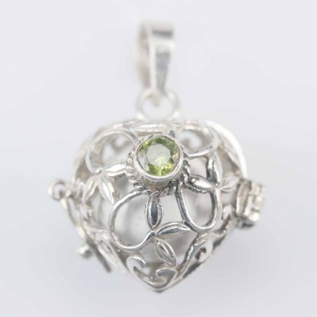 Pendant Basket Heart 21x17mm. with Stone 4mm.