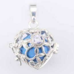 Pendant Basket Heart 21x17mm. with Stone 4mm.