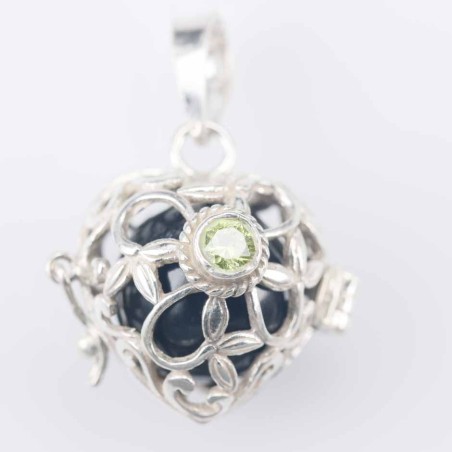 Pendant Basket Heart 21x17mm. with Stone 4mm.