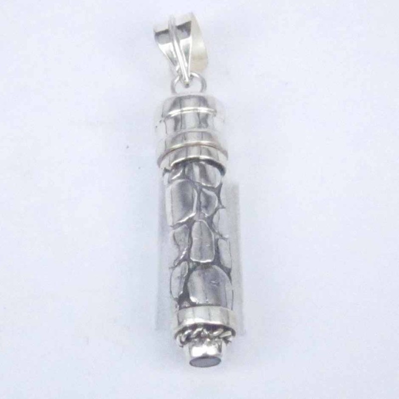 Pendant Tube Box with stone Hand Make