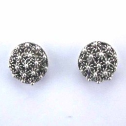 Earring Round Flower Pikun hand make