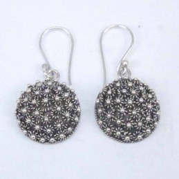 Earring Round Flower Pikun hand make