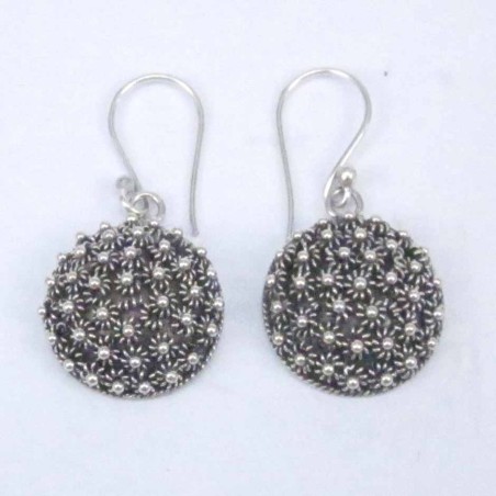 Earring Round Flower Pikun hand make