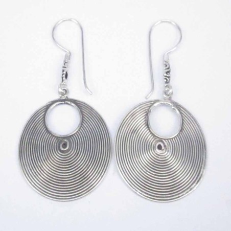 Earring Oval Lines hand make