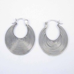 Earring Oval Lines hand make