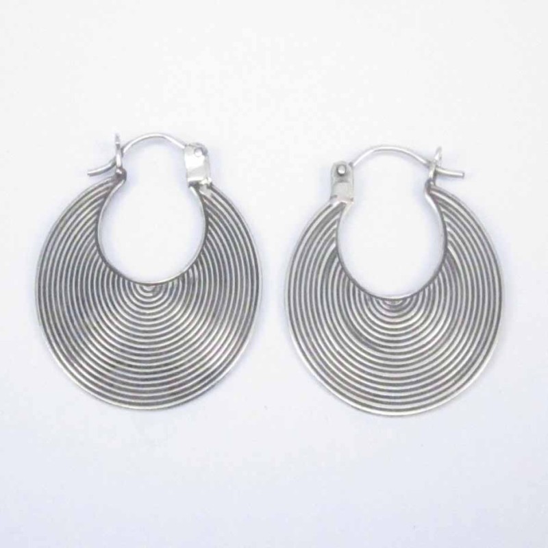 Earring Oval Lines hand make