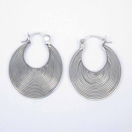 Earring Oval Lines hand make