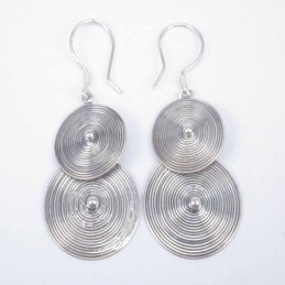 Earring 2 Oval Lines hand make