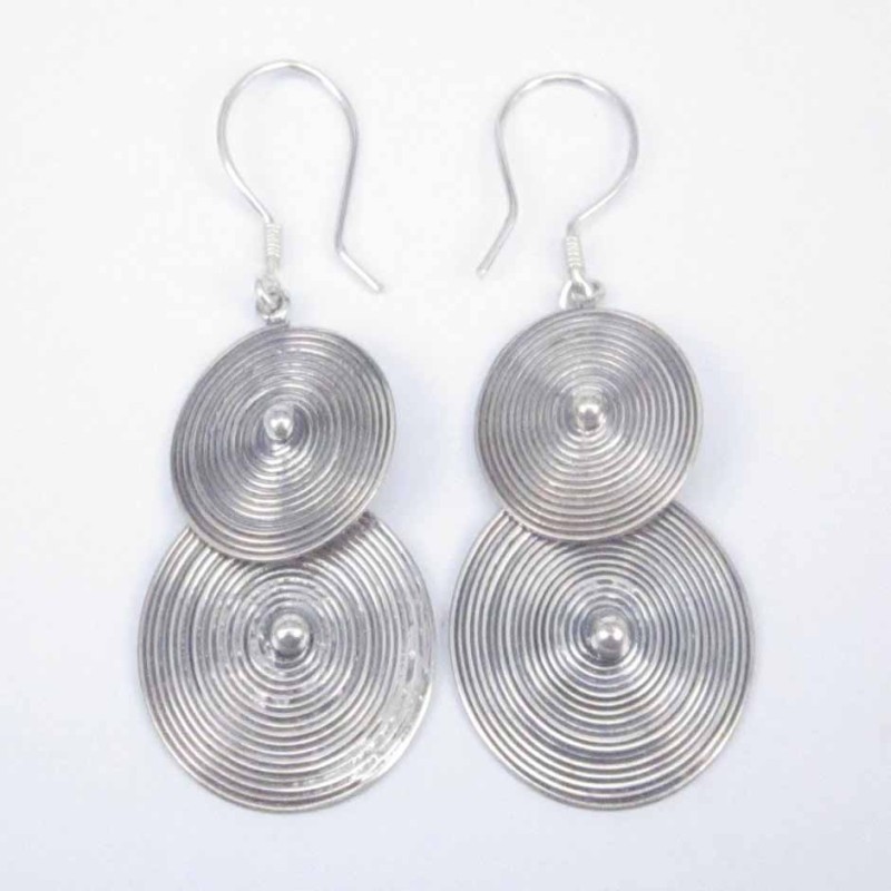 Earring 2 Oval Lines hand make