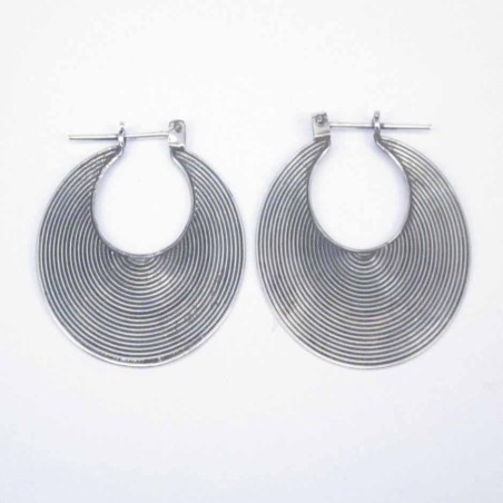 Earring Oval Lines hand make