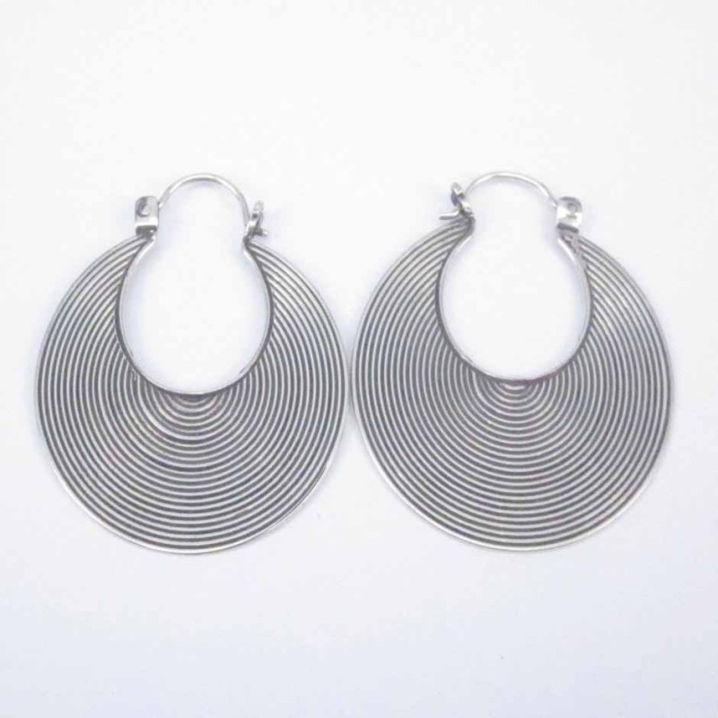 Earring Oval Lines hand make Earring Oval Lines hand make