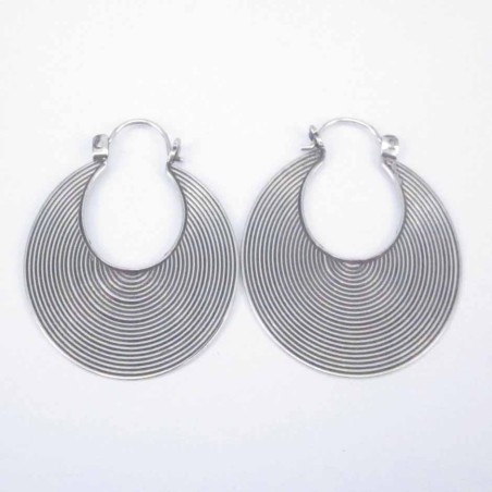 Earring Oval Lines hand make