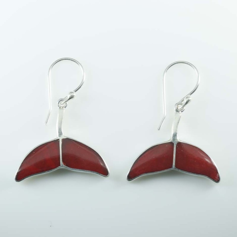 Earring Whale Tail Coral