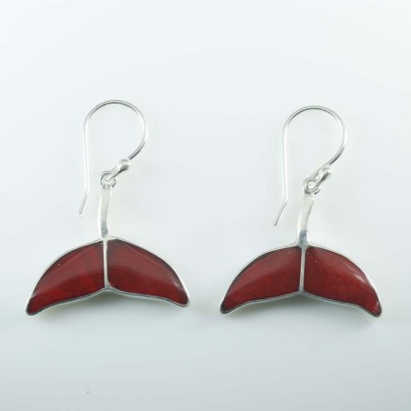 Earring Whale Tail Coral