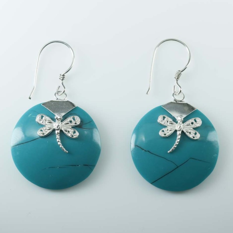 Earring Round Turquoise