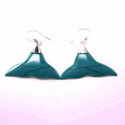 Earring Whale Tail Turquoise
