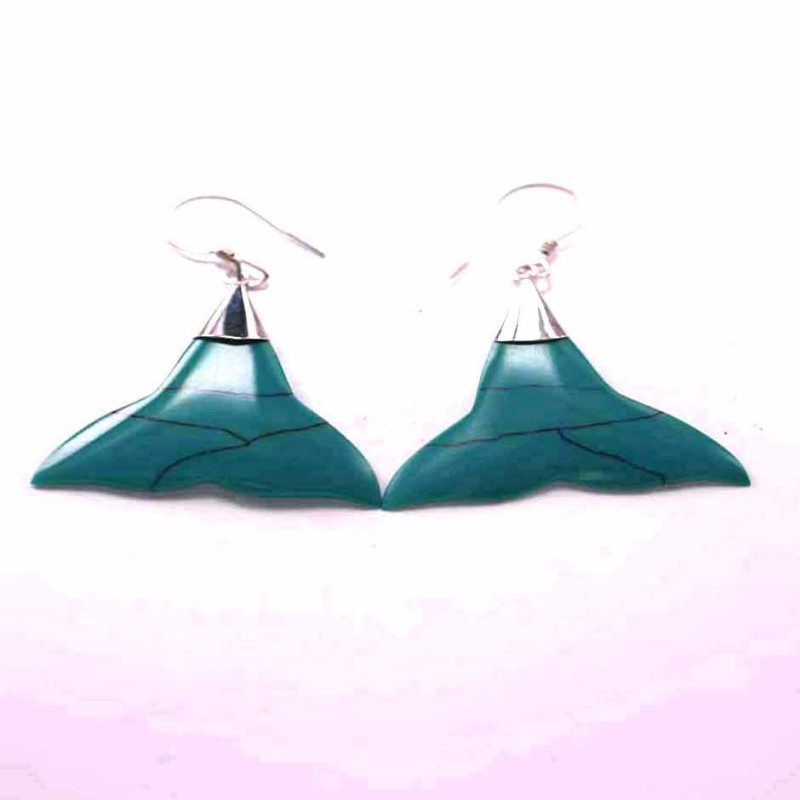 Earring Whale Tail Turquoise