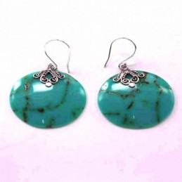 Earring Round Turquoise