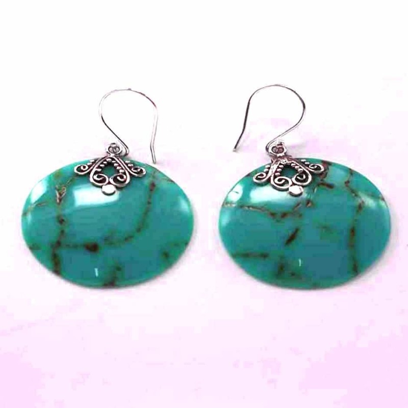 Earring Round Turquoise