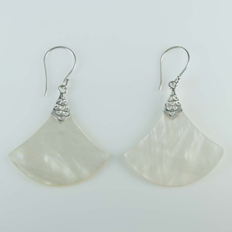 Earring Hand Fan MOP Shell Earring Hand Fan MOP Shell