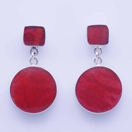 Earring Round Coral