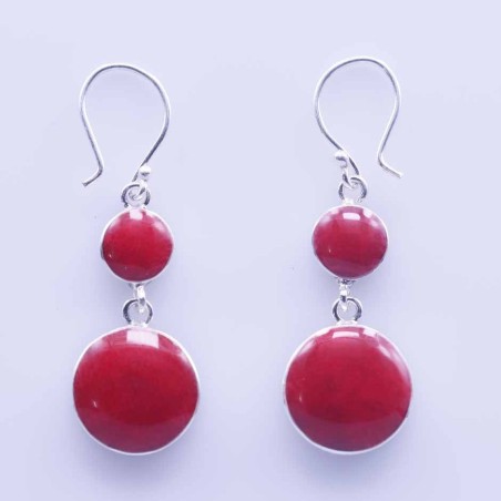 Earring Round Coral