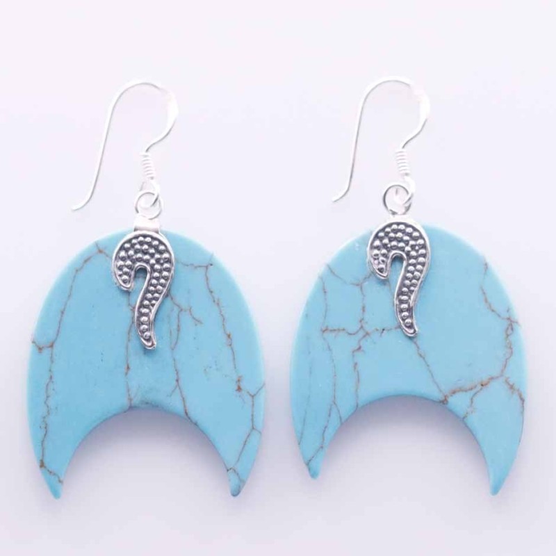 Earring Moon Turquoise Color