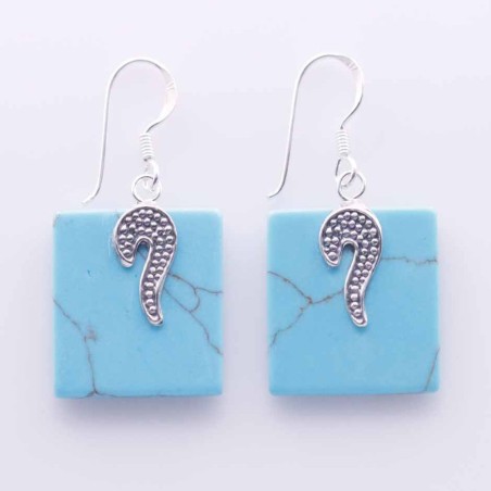 Earring Square Turquoise Color