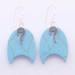 Earring Moon Turquoise Color