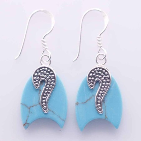 Earring Moon Turquoise Color