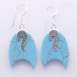 Earring Moon Turquoise Color