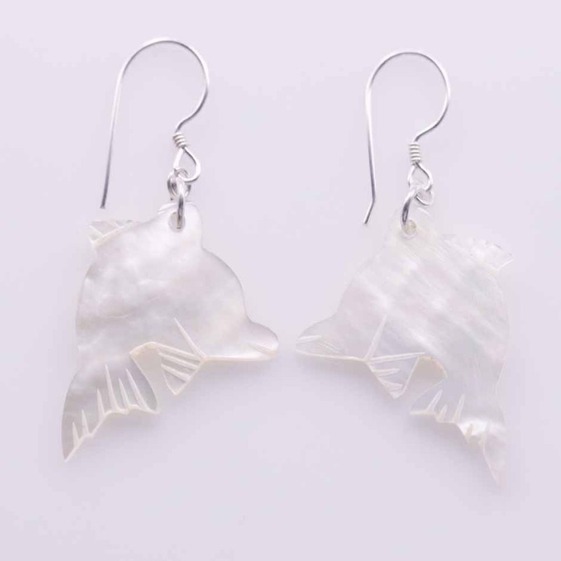 Earring Dolphin MOP Shell