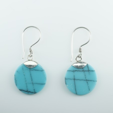 Earring Round Turquoise Color Stone