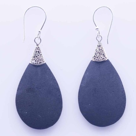 Earring Drop Volcano Lava Stone