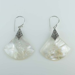 Earring Hand Fan MOP Shell