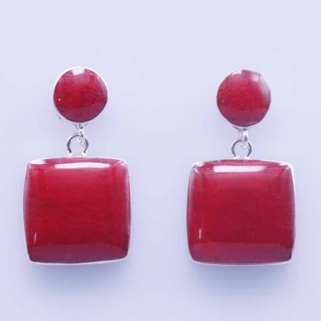 Earring Square coral