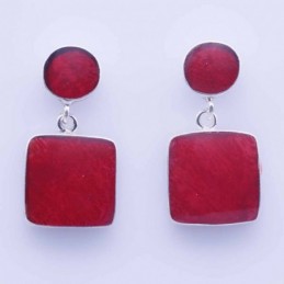 Earring Square coral