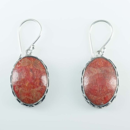 Earring Oval coral