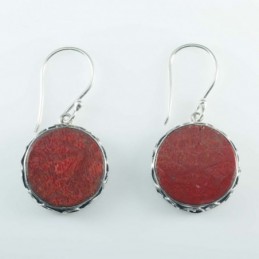 Earring Round coral