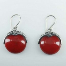 Earring Round Coral