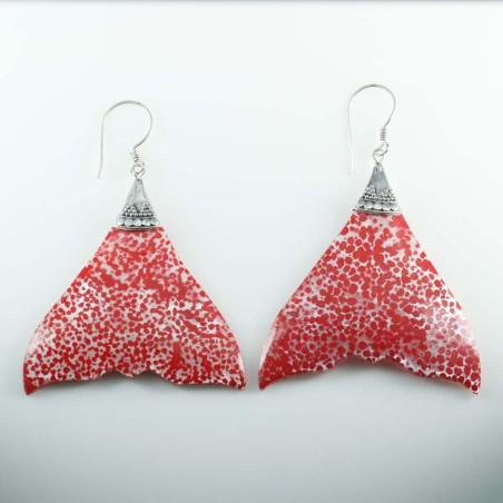 Earring Whale Tail Coral