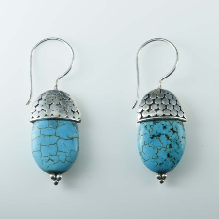 Earring Oval Turquoise Color Stone