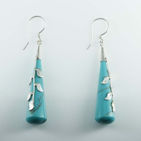 Earring Drop Turquoise Color Stone