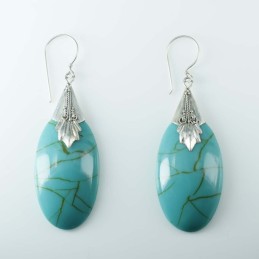 Earring Drop Turquoise Color Stone
