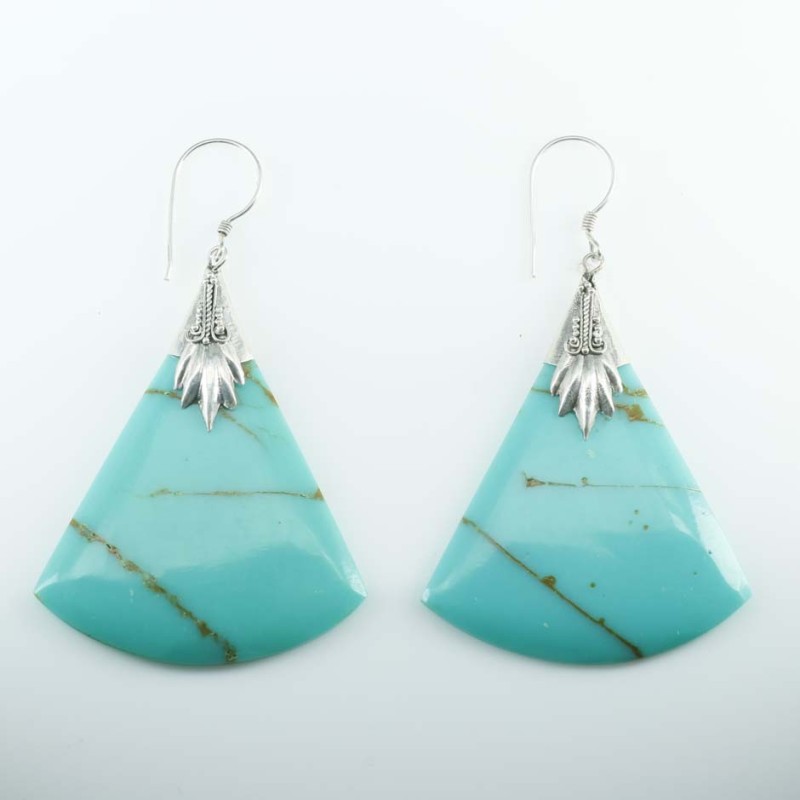 Earring Triangle Turquoise Color Stone