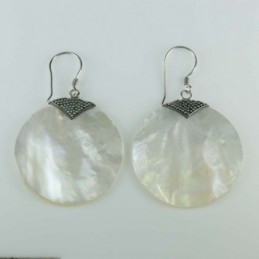 Earring Round MOP Shell