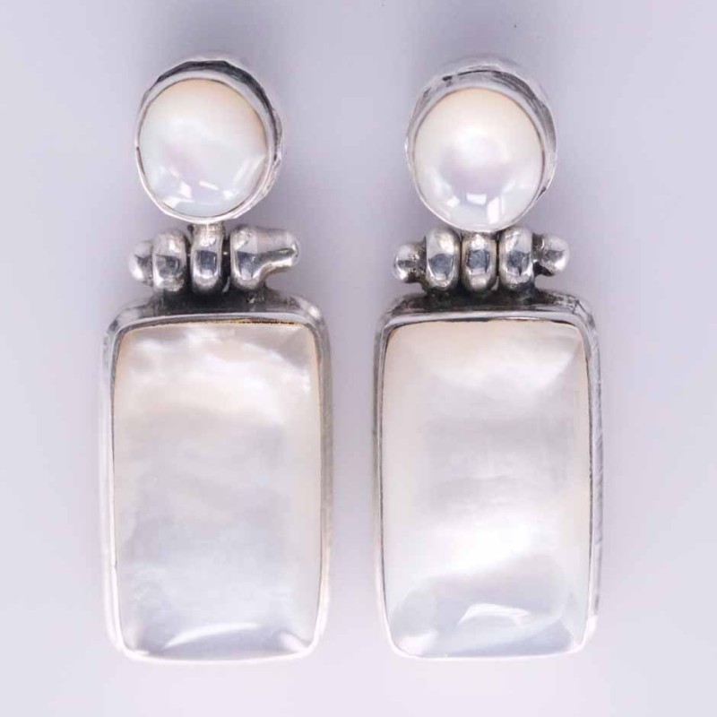 Earring Rectangle MOP Shell Earring Rectangle MOP Shell