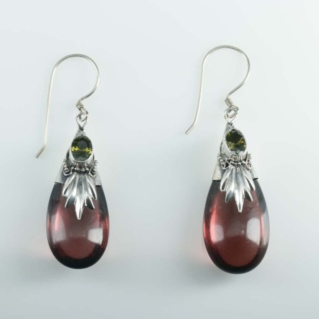 Earring Drop Color Stone + Stone